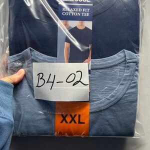 32° Cool Relax Fit Cotton Tee 2 pack, chest pocket XXL-Navy & Lt Blue